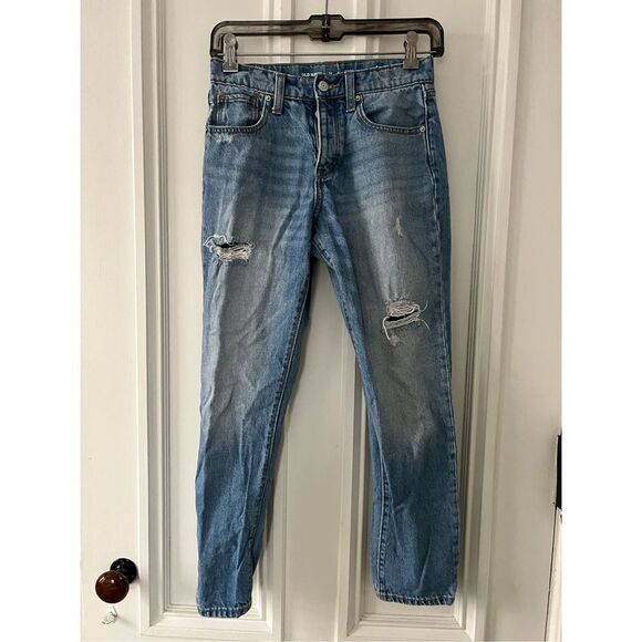 Old Navy light wash distressed OG built in straight girls jeans 12 - Picture 1 of 5